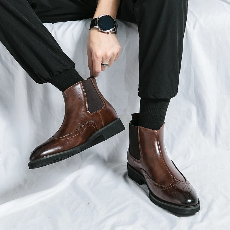Bottes Chelsea homme perforées