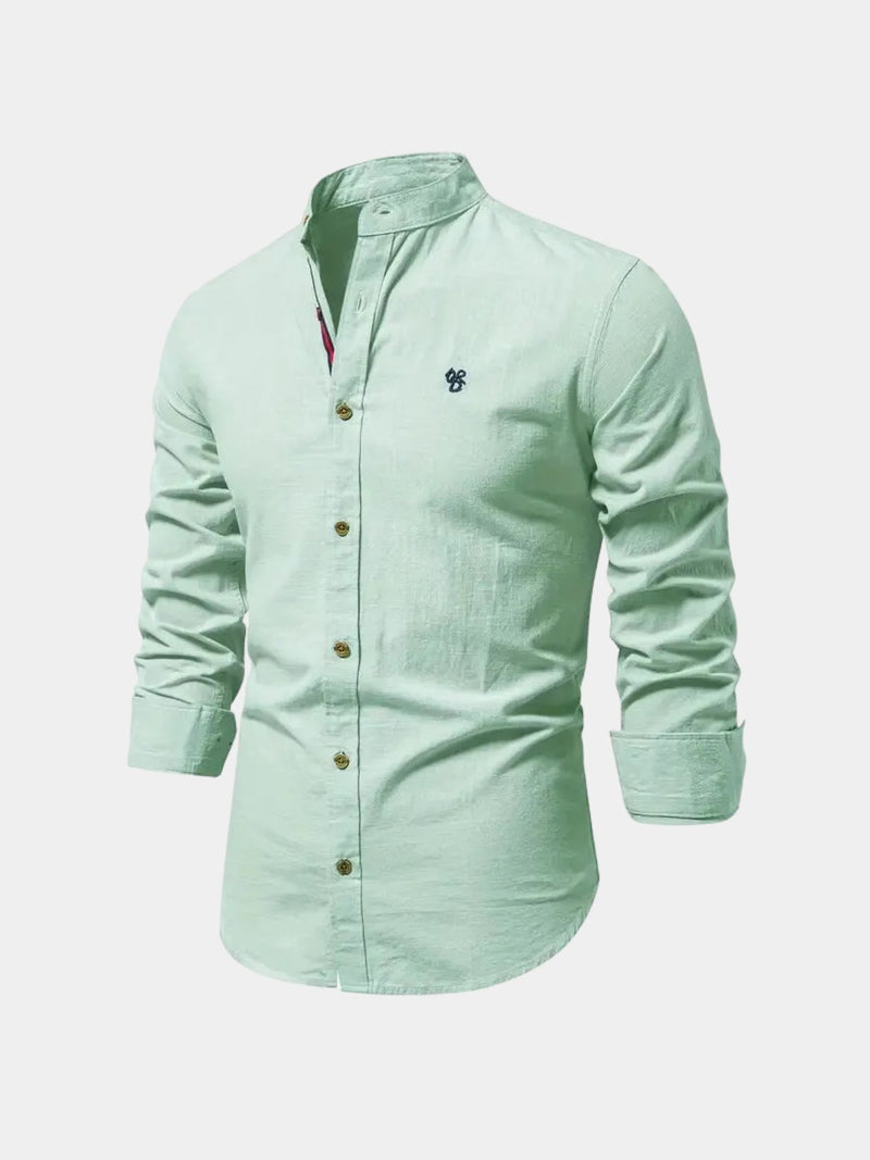 Chemise homme col mao boutonnée