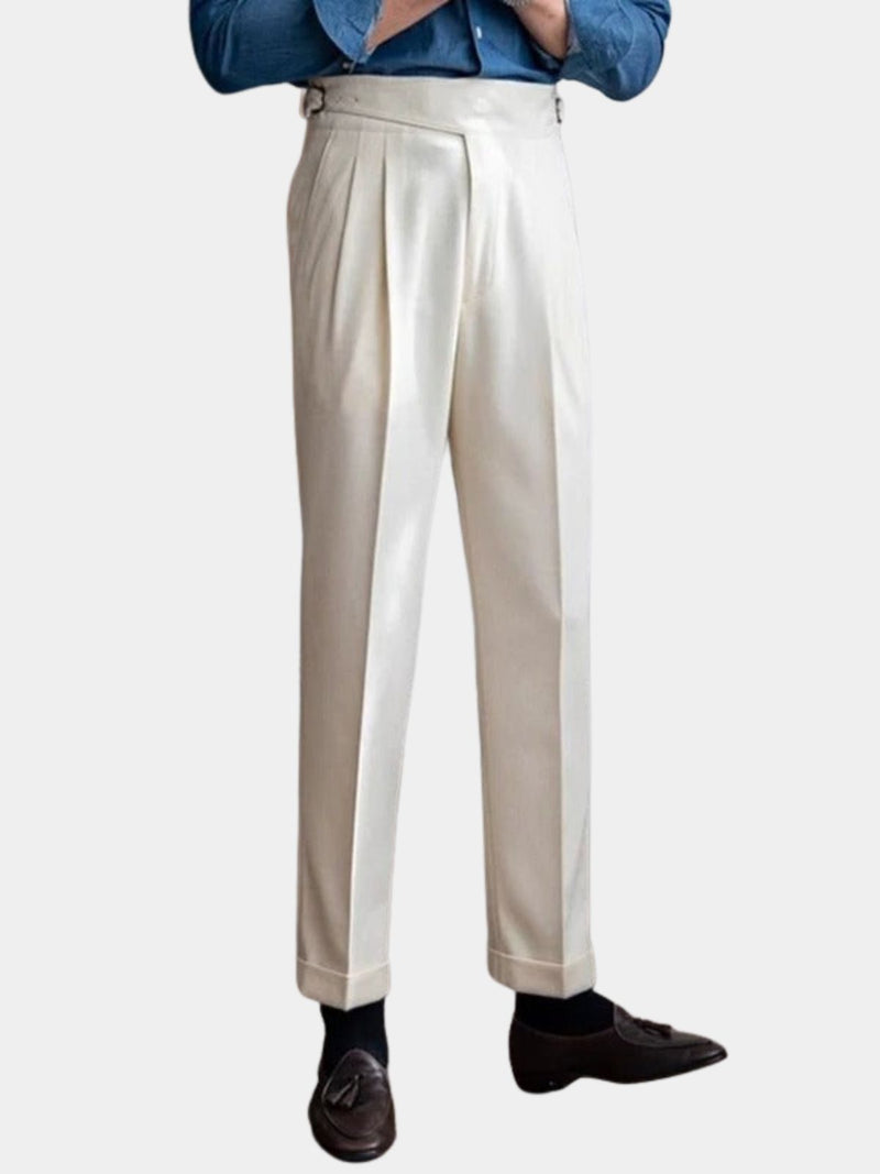 Pantalon homme à pinces avec taille haute