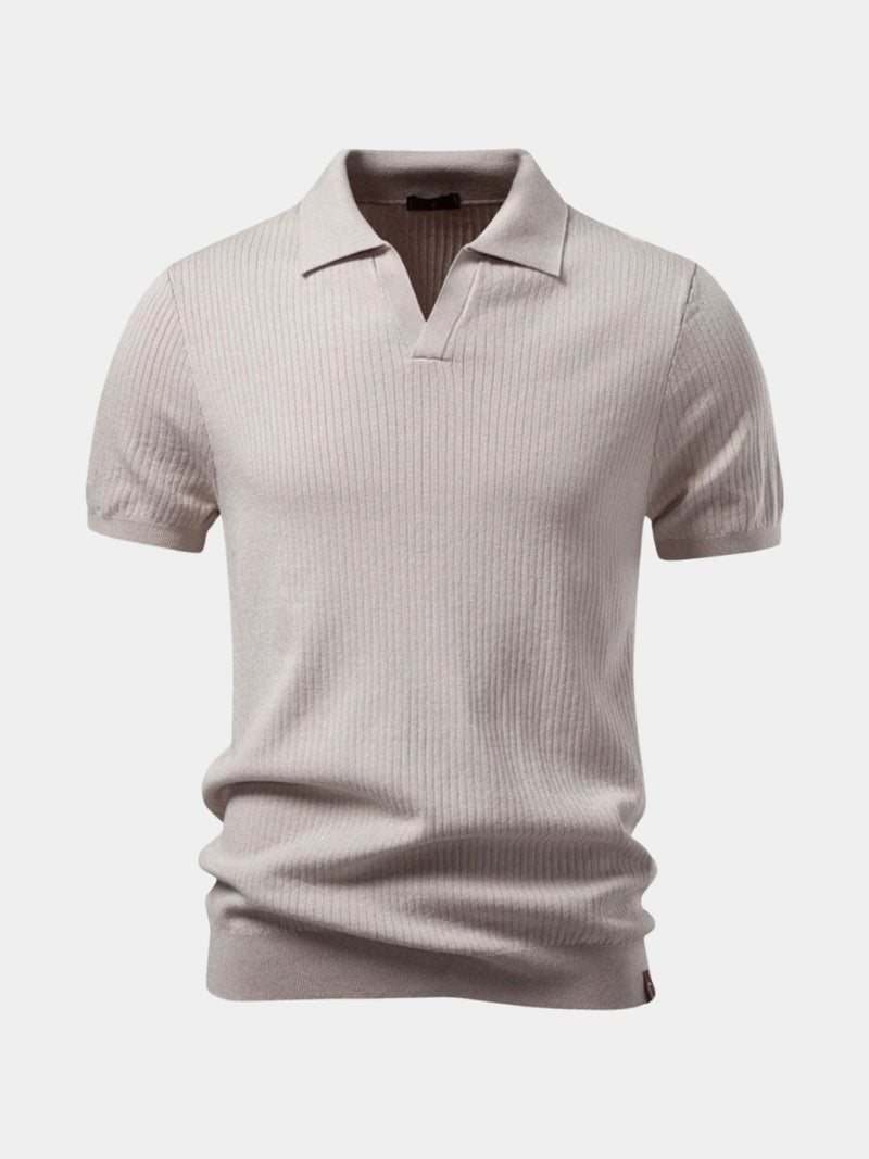 Polo homme maille côtelée