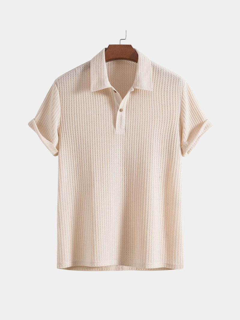 Polo homme maille gaufrée