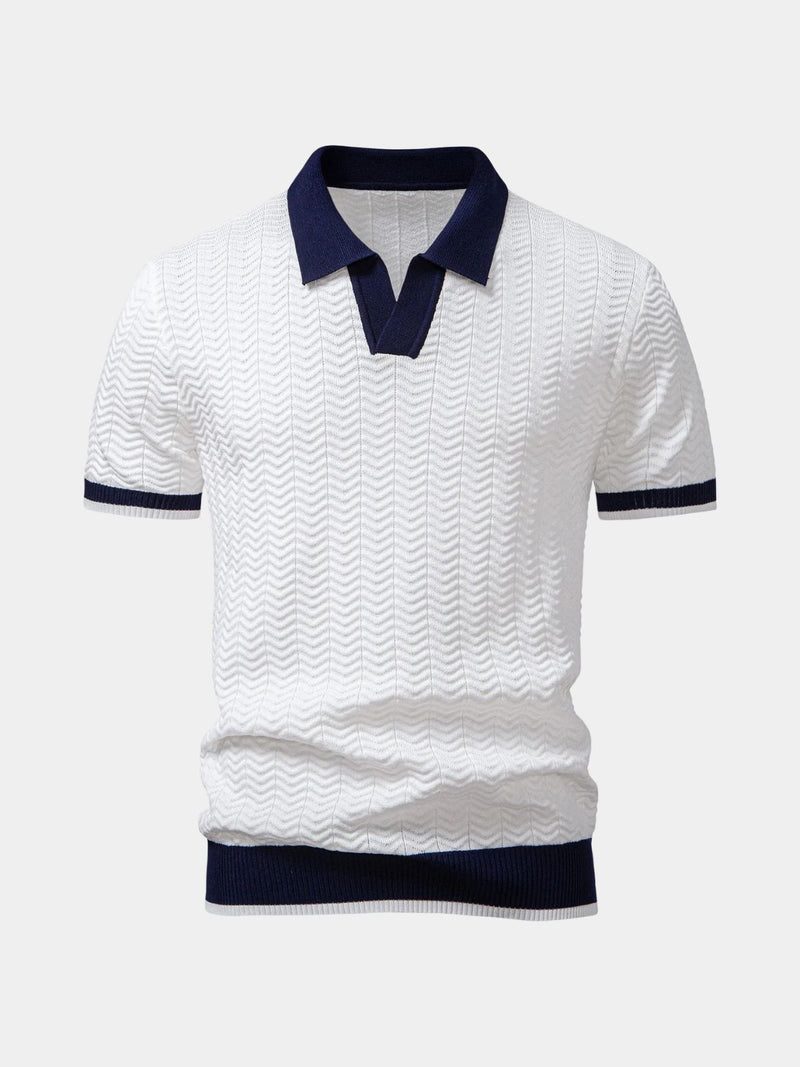 Polo homme maille texturée