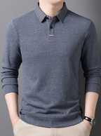 Pull polo à manches longues pour homme