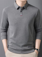Pull polo à manches longues pour homme