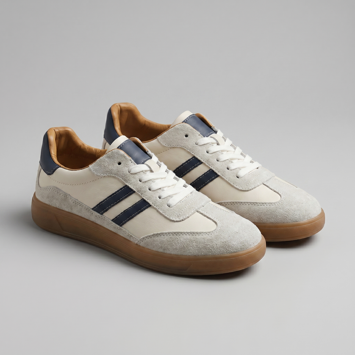 Baskets homme cuir basses à lacets confortables