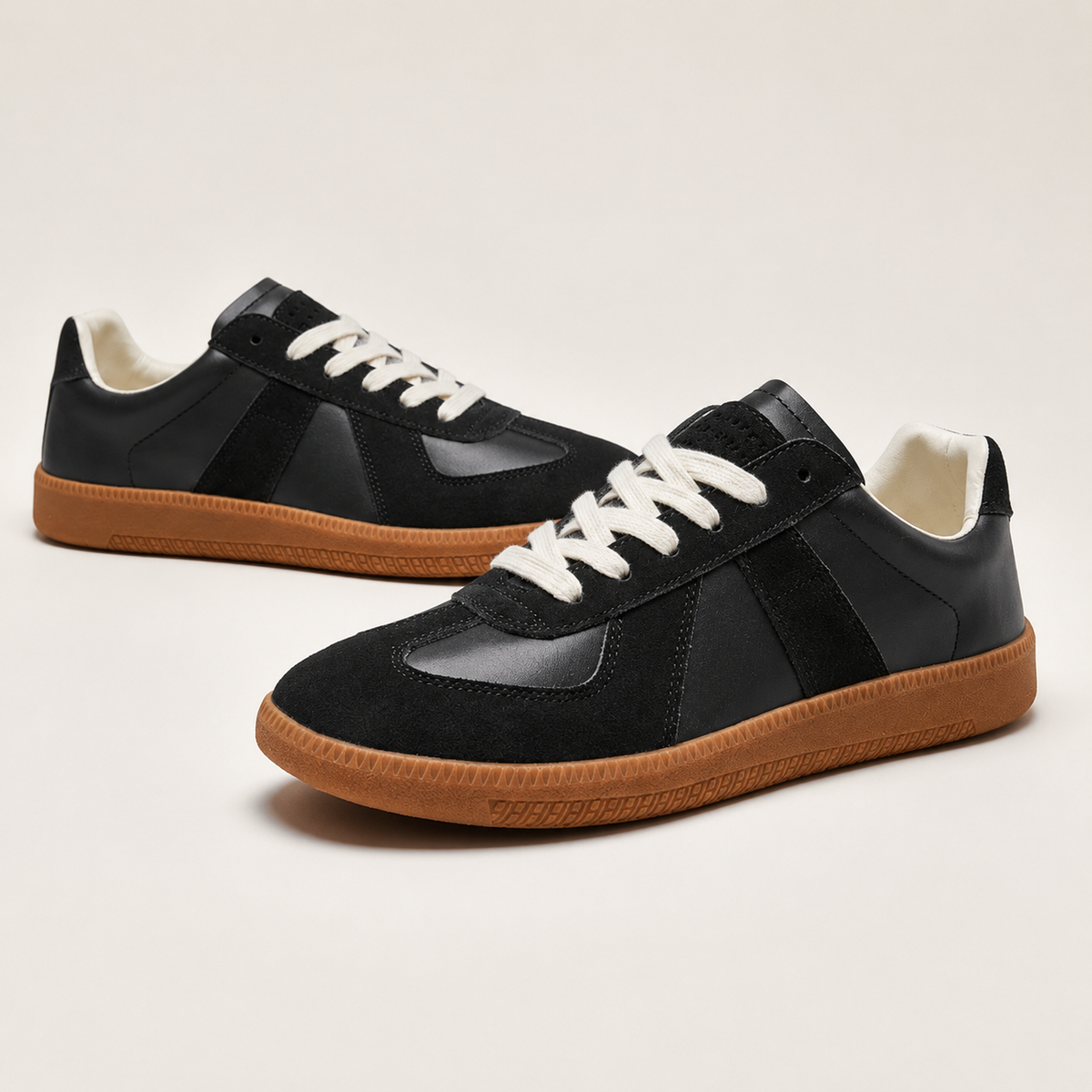 Baskets homme cuir basses à lacets souples