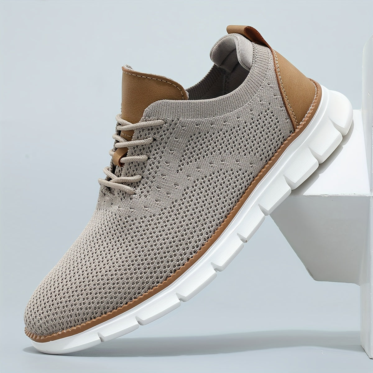 Baskets homme en maille à lacets