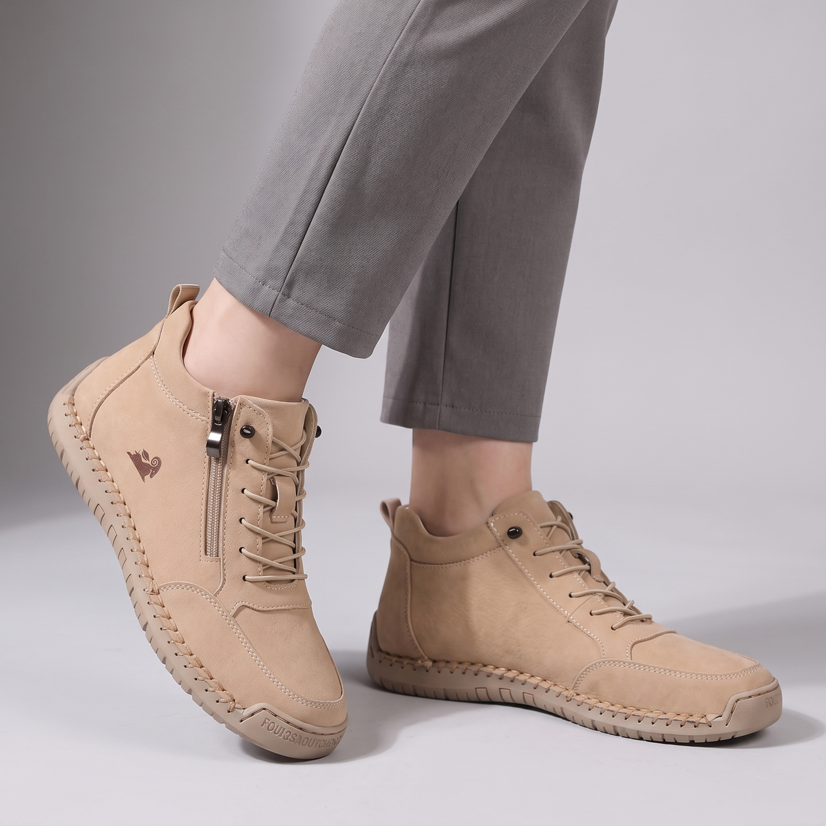 Baskets homme montantes à fermeture éclair