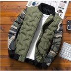 Blouson bomber homme matelassé à manches contrastantes