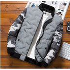 Blouson bomber homme matelassé à manches contrastantes