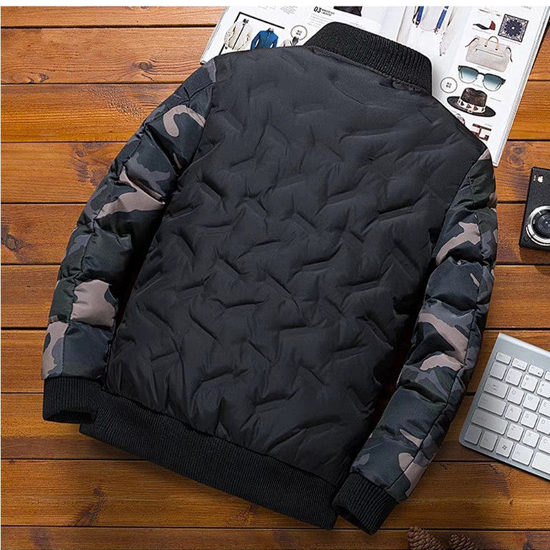 Blouson bomber homme matelassé à manches contrastantes