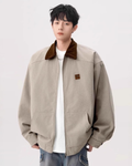 Blouson homme à col contrastant et fermeture zippée