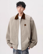 Blouson homme à col contrastant et fermeture zippée