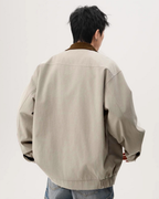 Blouson homme à col contrastant et fermeture zippée