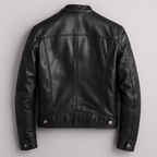 Blouson homme cuir-look col montant zippé