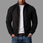 Blouson homme effet daim à col montant