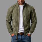 Blouson homme effet daim à col montant