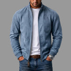 Blouson homme effet daim à col montant