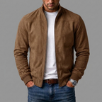 Blouson homme effet daim à col montant
