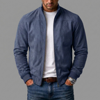 Blouson homme effet daim à col montant