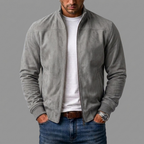 Blouson homme effet daim à col montant