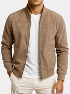 Blouson homme effet suédé zippé