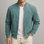 Blouson homme effet suédé zippé