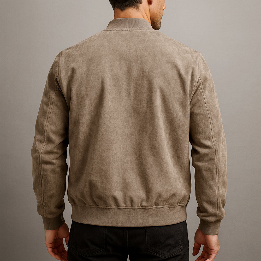 Blouson homme effet suédé zippé