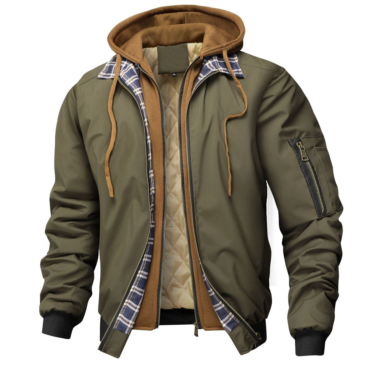 Blouson homme matelassé à capuche zippé
