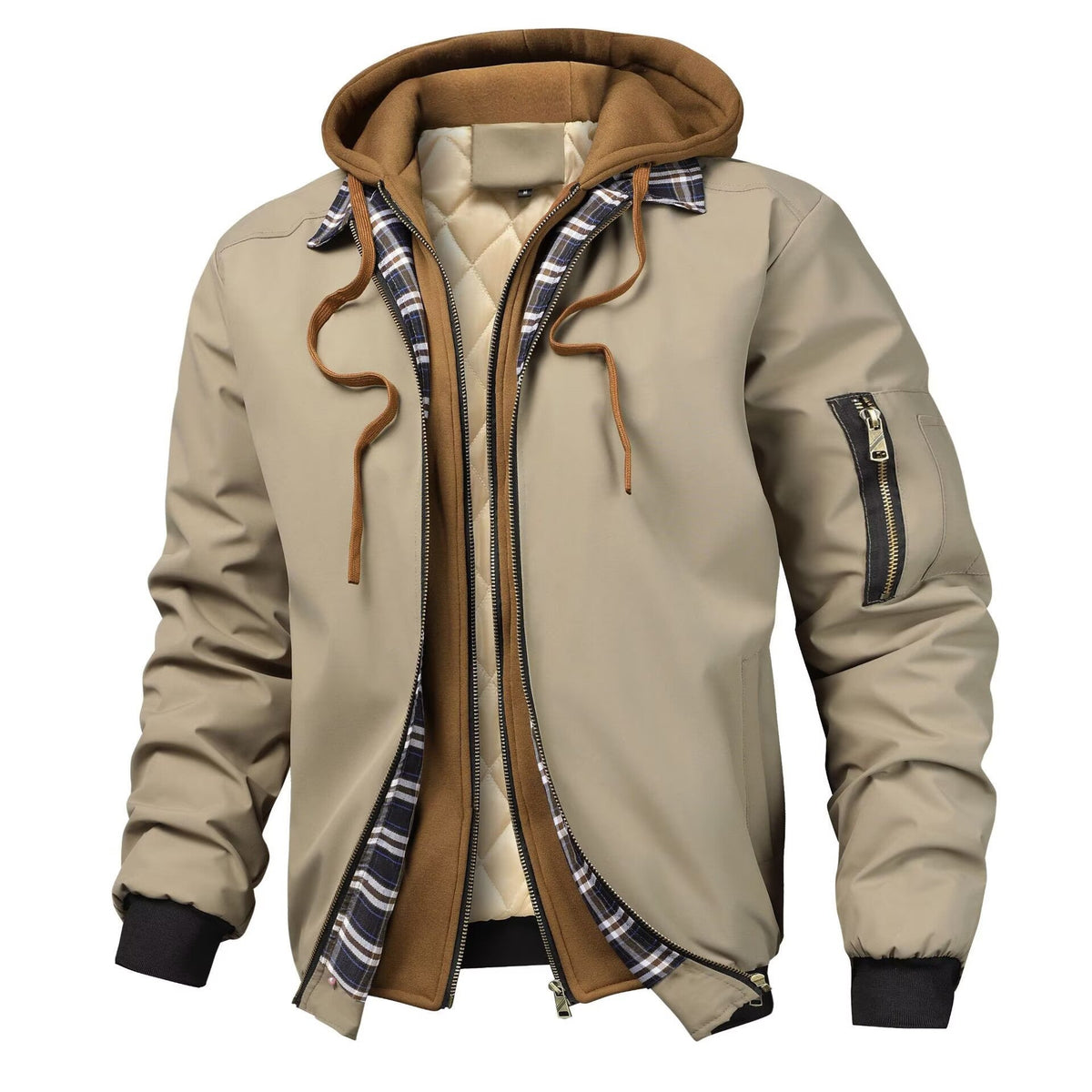 Blouson homme matelassé à capuche zippé