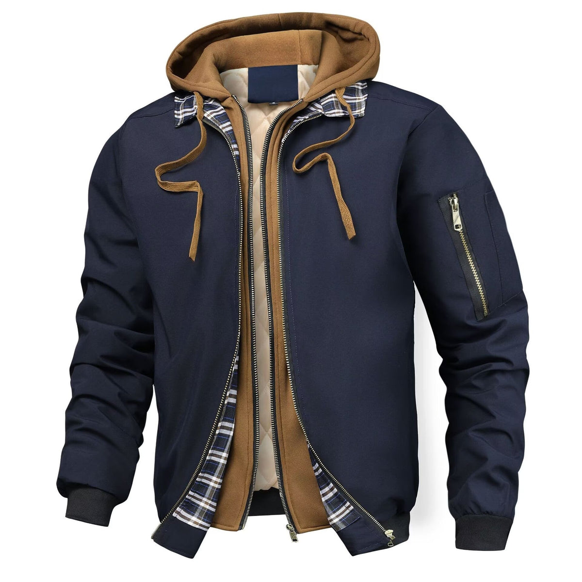 Blouson homme matelassé à capuche zippé