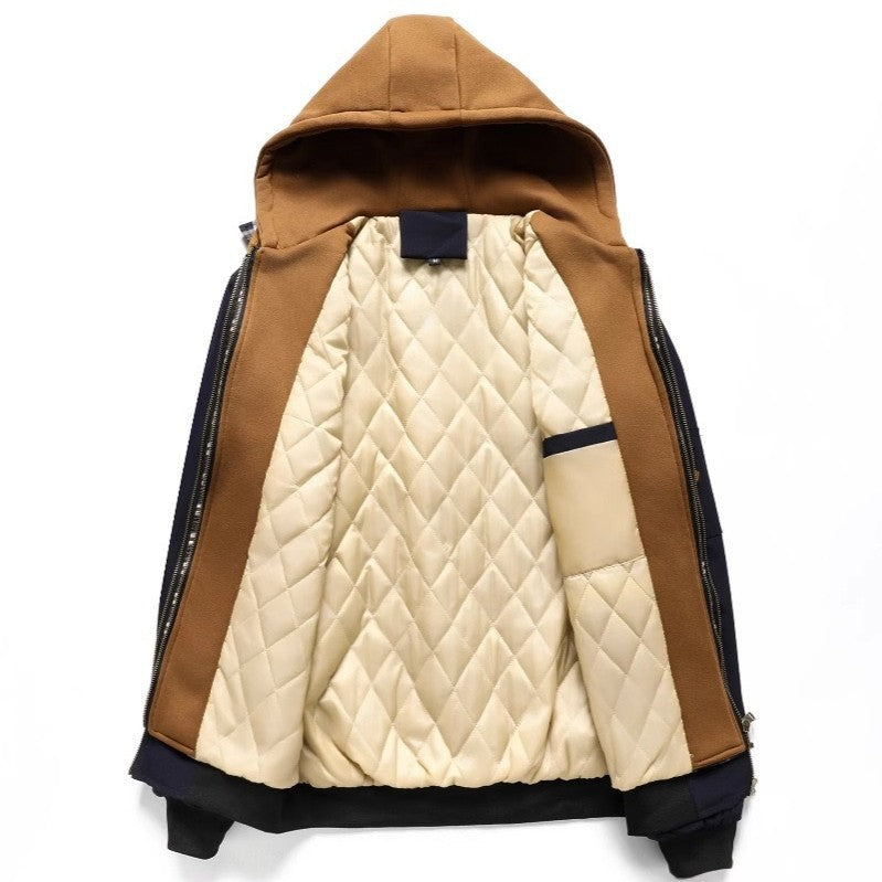 Blouson homme matelassé à capuche zippé