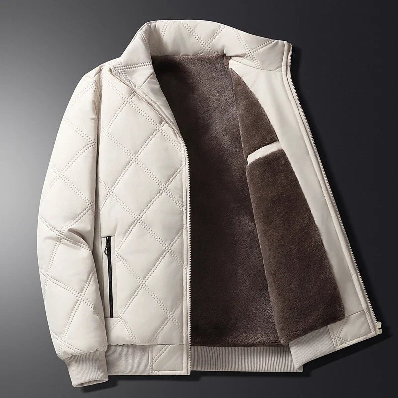 Blouson homme matelassé doublé col montant zippé