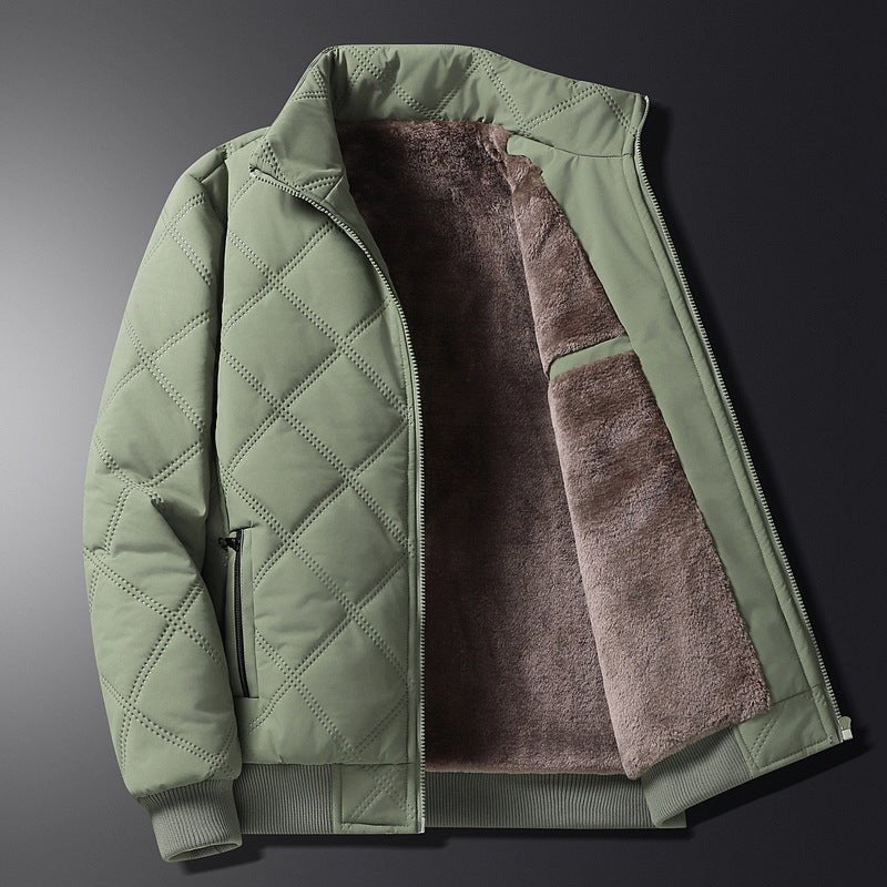 Blouson homme matelassé doublé col montant zippé