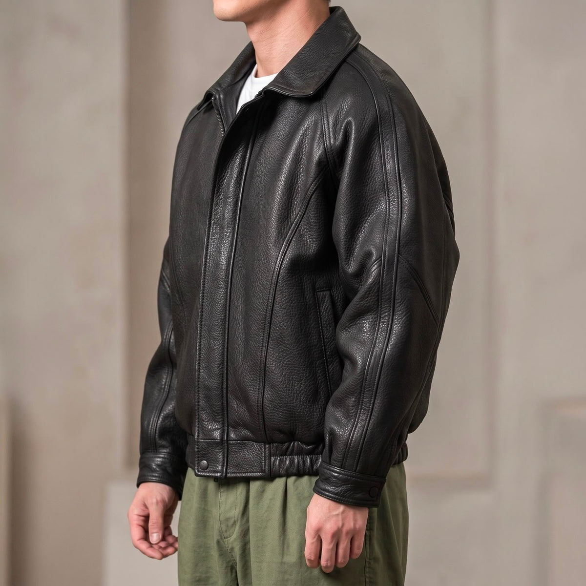 Blouson homme zippé à panneaux structurés