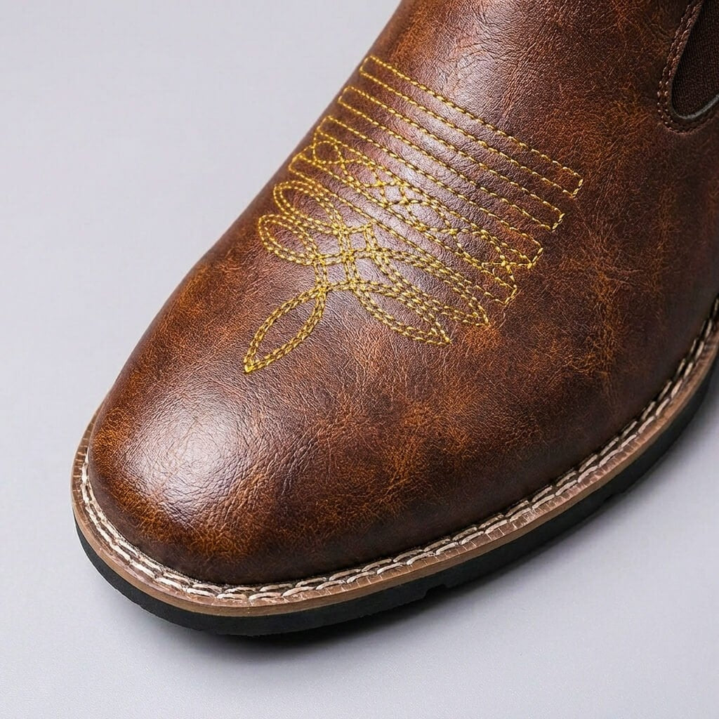 Bottes Chelsea homme à bout brodé
