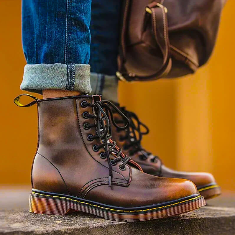 Bottes homme à lacets semelle épaisse