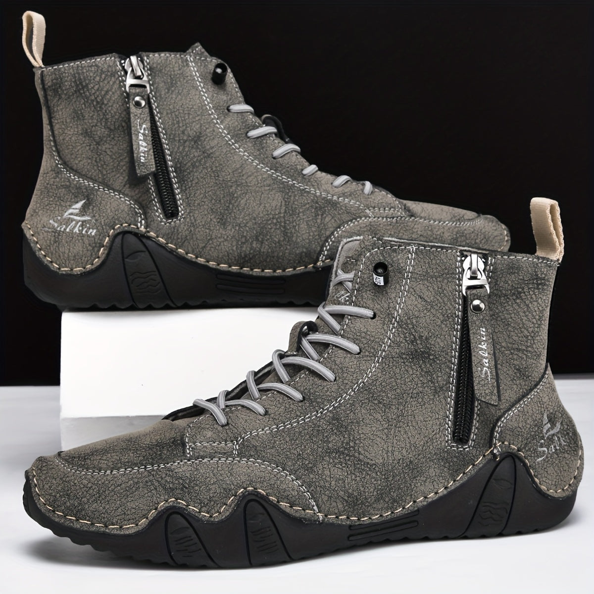 Bottes montantes à lacets pour homme