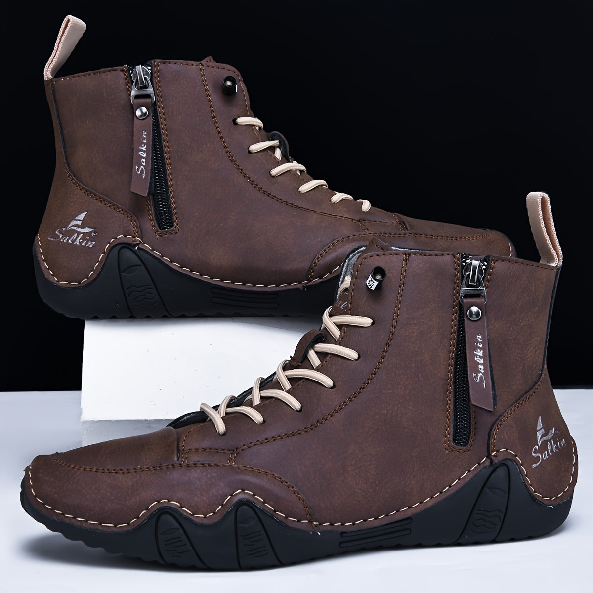 Bottes montantes à lacets pour homme