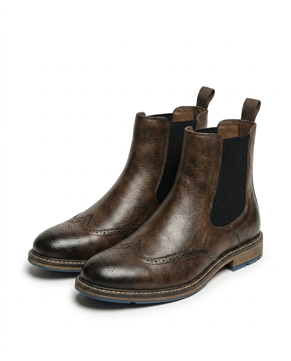 Bottines Chelsea homme à perforations