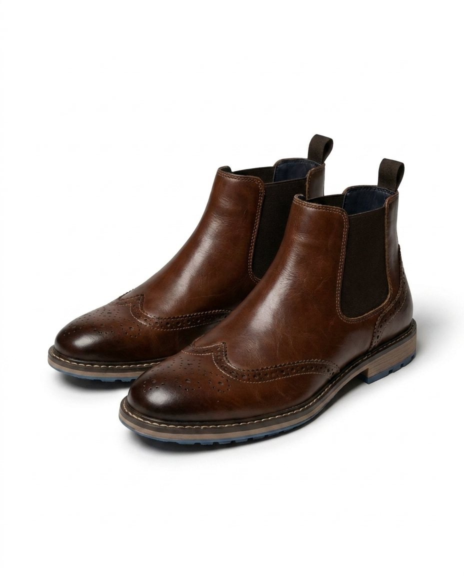 Bottines Chelsea homme à perforations