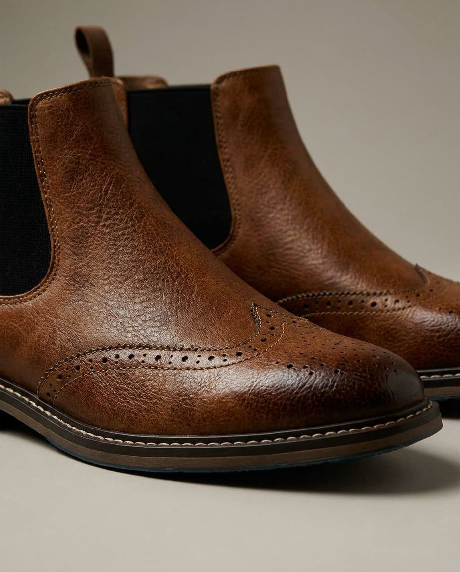 Bottines Chelsea homme à perforations