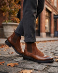 Bottines Chelsea homme daim à perforations
