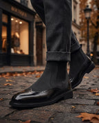 Bottines Chelsea homme daim à perforations