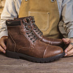 Bottines homme à lacets et semelle crantée