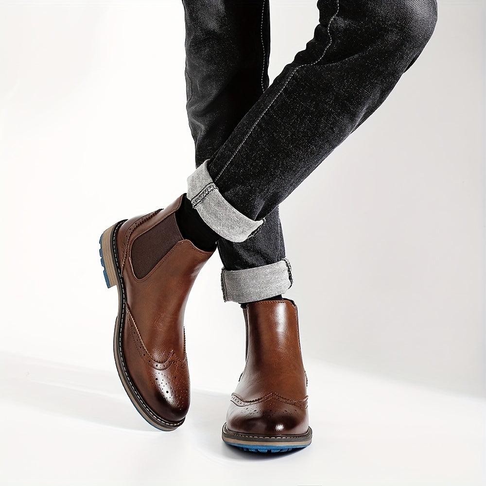 Bottines homme Chelsea à détails brogue