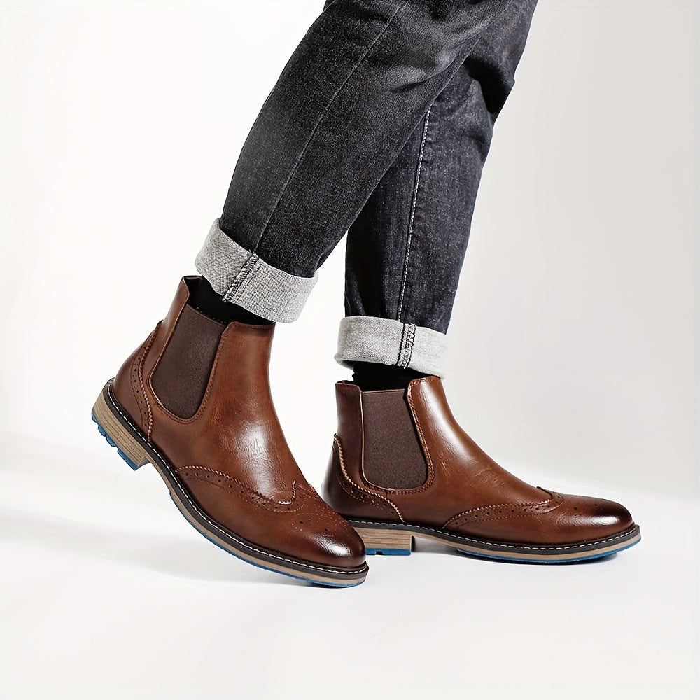 Bottines homme Chelsea à détails brogue