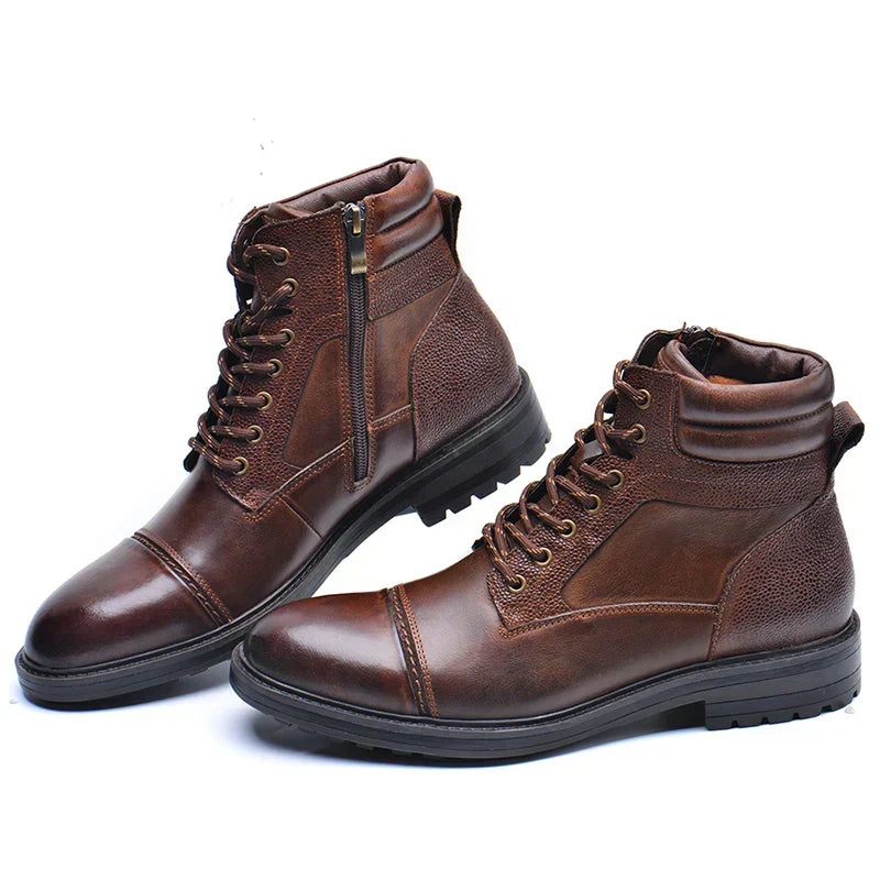 Bottines homme cuir à lacets et zip latéral