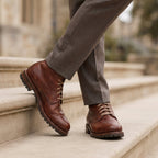 Bottines homme cuir à lacets semelle crantée