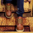 Bottines homme cuir fourrées à lacets semelle épaisse